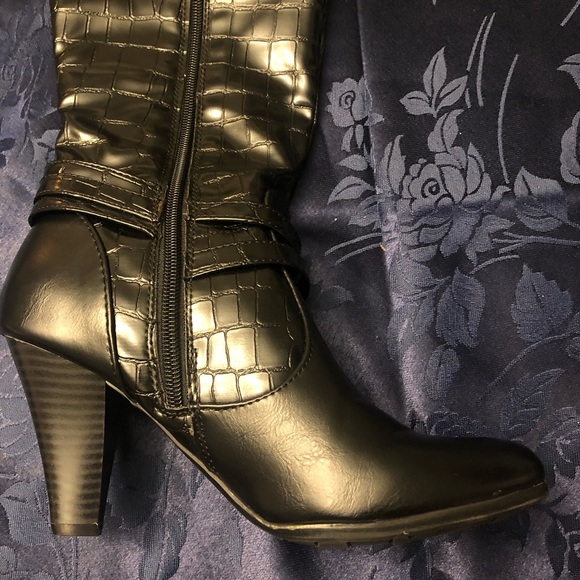 LifeStride women's dressy tall black faux alligator boots size 7 - Picture 9 of 16